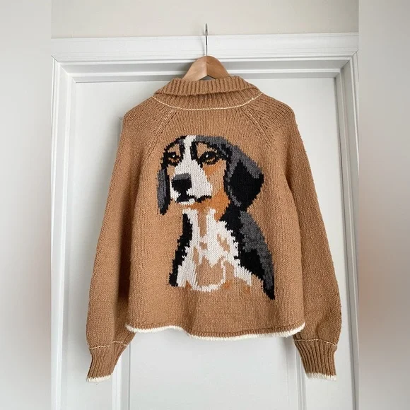 Anthropologie Pilcro The Jesse Beagle Dog Cardigan Sweater - NWT